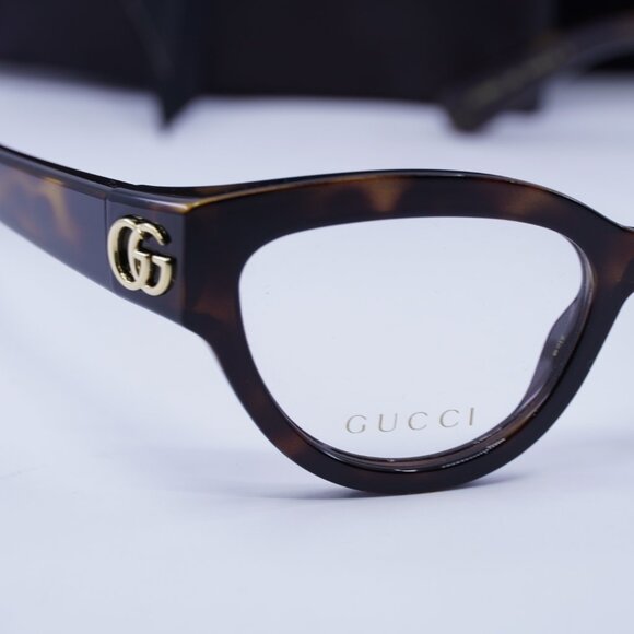 Gucci GG1598O 002 Cat Eye Eyeglasses 51mm - Havana - Picture 2 of 11